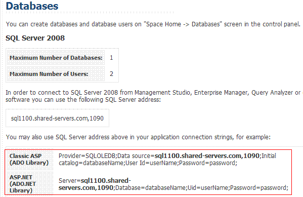 Get the IP and connection string